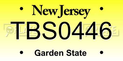 TBS0446 New Jersey License Plate
