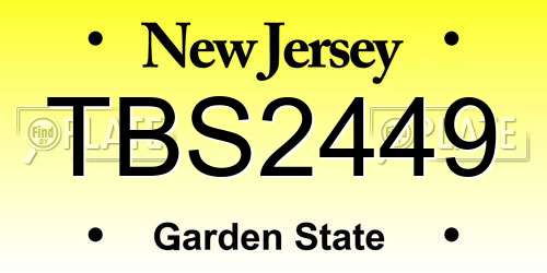 TBS2449 New Jersey License Plate