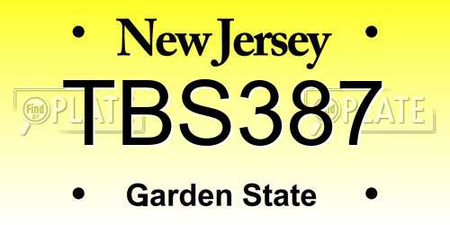 TBS387 New Jersey License Plate