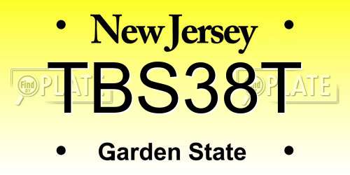 TBS38T New Jersey License Plate