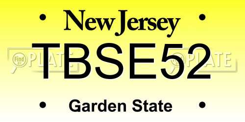TBSE52 New Jersey License Plate