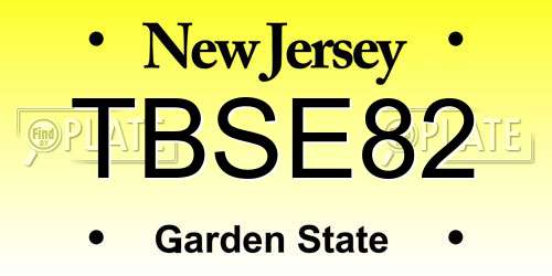 TBSE82 New Jersey License Plate