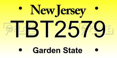 TBT2579 New Jersey License Plate