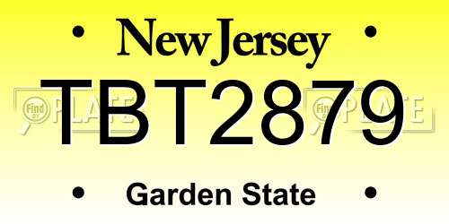 TBT2879 New Jersey License Plate