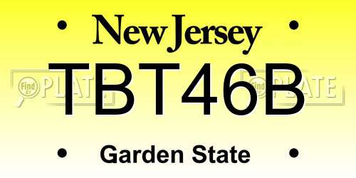 TBT46B New Jersey License Plate