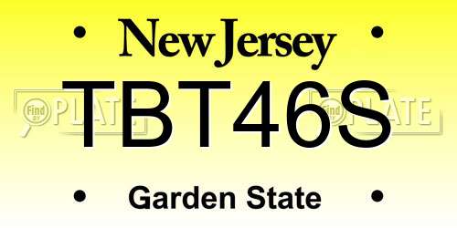 TBT46S New Jersey License Plate
