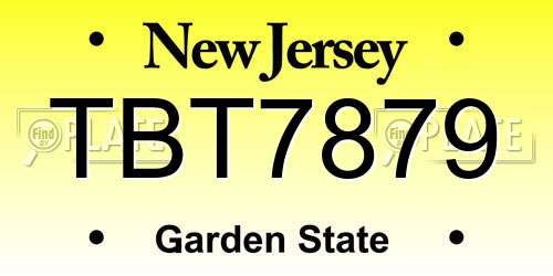 TBT7879 New Jersey License Plate