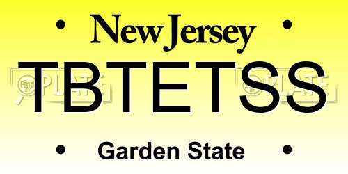 TBTETSS New Jersey License Plate