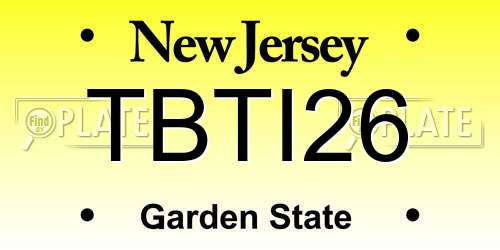 TBTI26 New Jersey License Plate