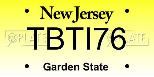 TBTI76 New Jersey License Plate