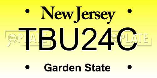 TBU24C New Jersey License Plate