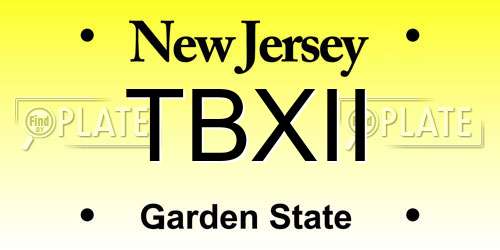 TBXII New Jersey License Plate