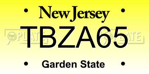 TBZA65 New Jersey License Plate