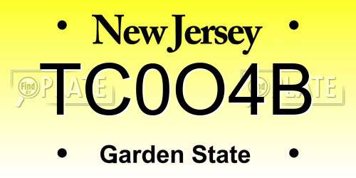 TC0O4B New Jersey License Plate