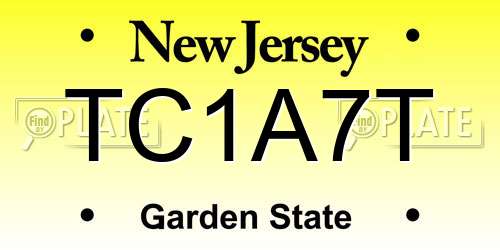 TC1A7T New Jersey License Plate