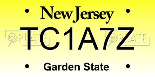 TC1A7Z New Jersey License Plate