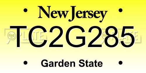 TC2G285 New Jersey License Plate