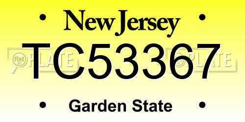 TC53367 New Jersey License Plate