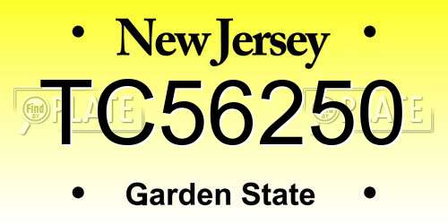 TC56250 New Jersey License Plate