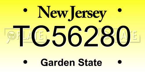 TC56280 New Jersey License Plate