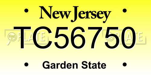 TC56750 New Jersey License Plate
