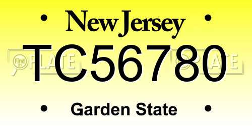 TC56780 New Jersey License Plate
