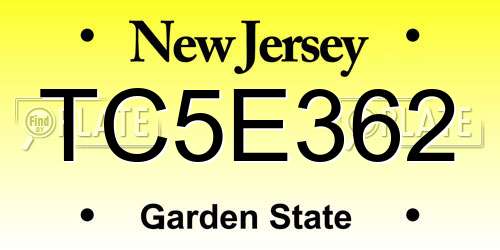 TC5E362 New Jersey License Plate