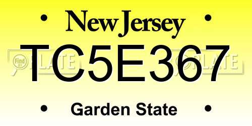 TC5E367 New Jersey License Plate