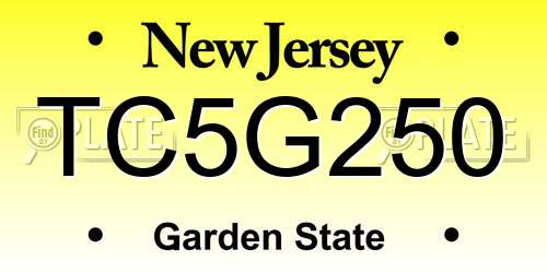 TC5G250 New Jersey License Plate