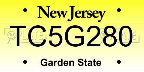TC5G280 New Jersey License Plate