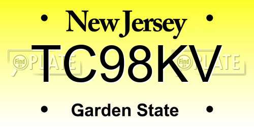 TC98KV New Jersey License Plate
