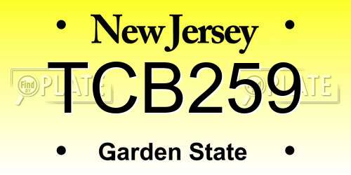 TCB259 New Jersey License Plate