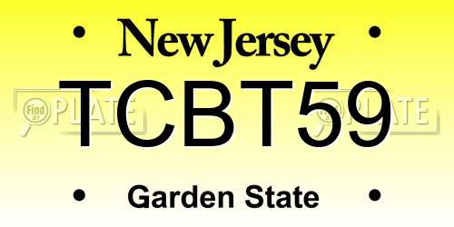 TCBT59 New Jersey License Plate
