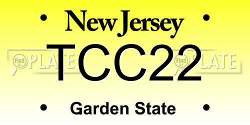 TCC22 New Jersey License Plate