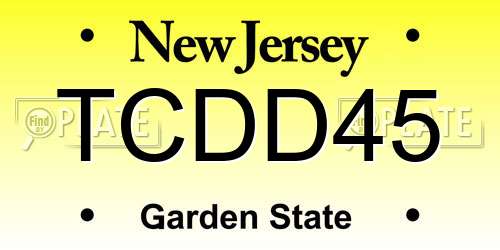 TCDD45 New Jersey License Plate