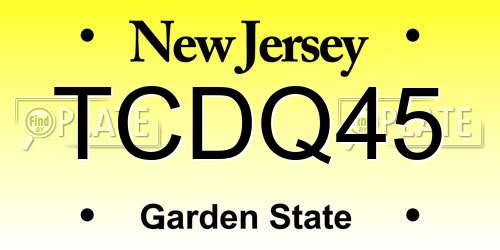 TCDQ45 New Jersey License Plate