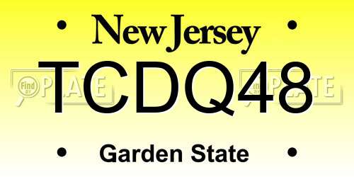 TCDQ48 New Jersey License Plate