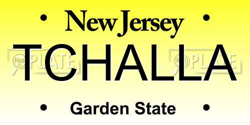 TCHALLA New Jersey License Plate
