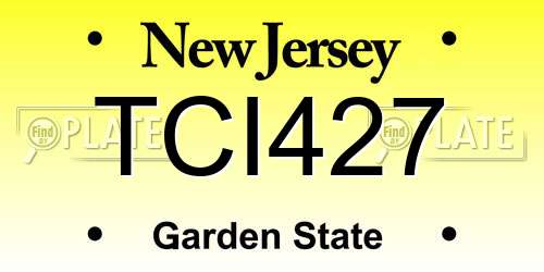 TCI427 New Jersey License Plate