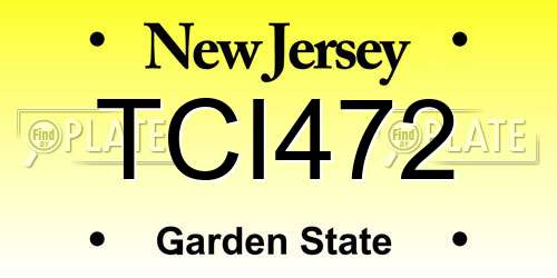 TCI472 New Jersey License Plate