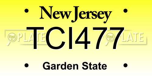 TCI477 New Jersey License Plate