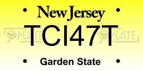 TCI47T New Jersey License Plate