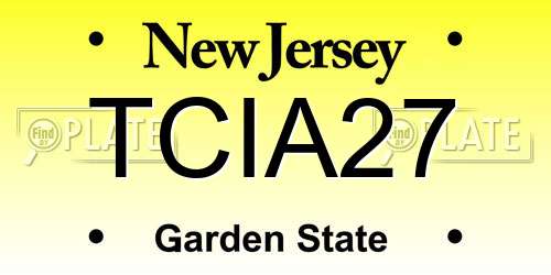 TCIA27 New Jersey License Plate