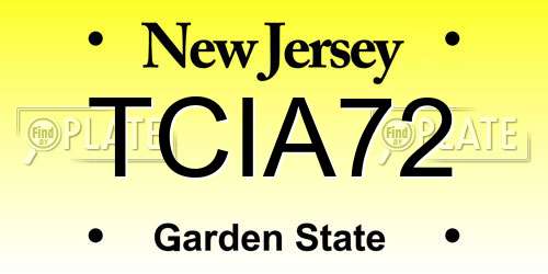 TCIA72 New Jersey License Plate