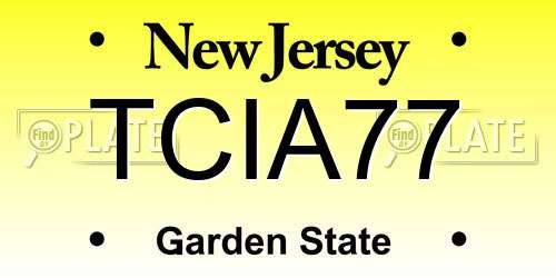 TCIA77 New Jersey License Plate