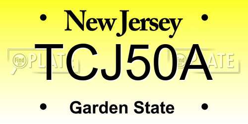 TCJ50A New Jersey License Plate