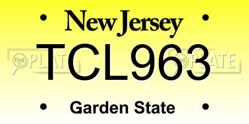 TCL963 New Jersey License Plate