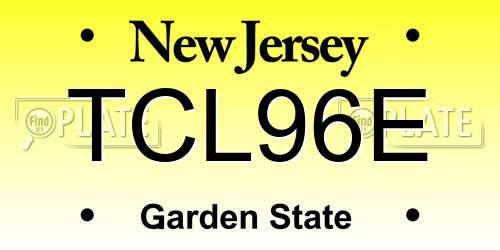 TCL96E New Jersey License Plate