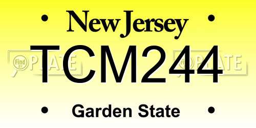 TCM244 New Jersey License Plate