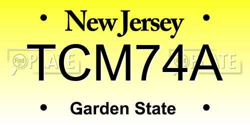 TCM74A New Jersey License Plate